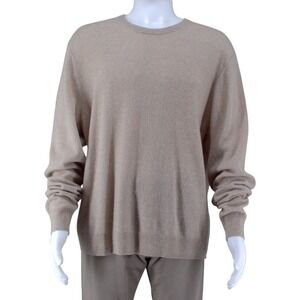 The Mens Store Bloomingdales Cashmere Sweater Crew Neck Beige Oatmeal XXL Cozy